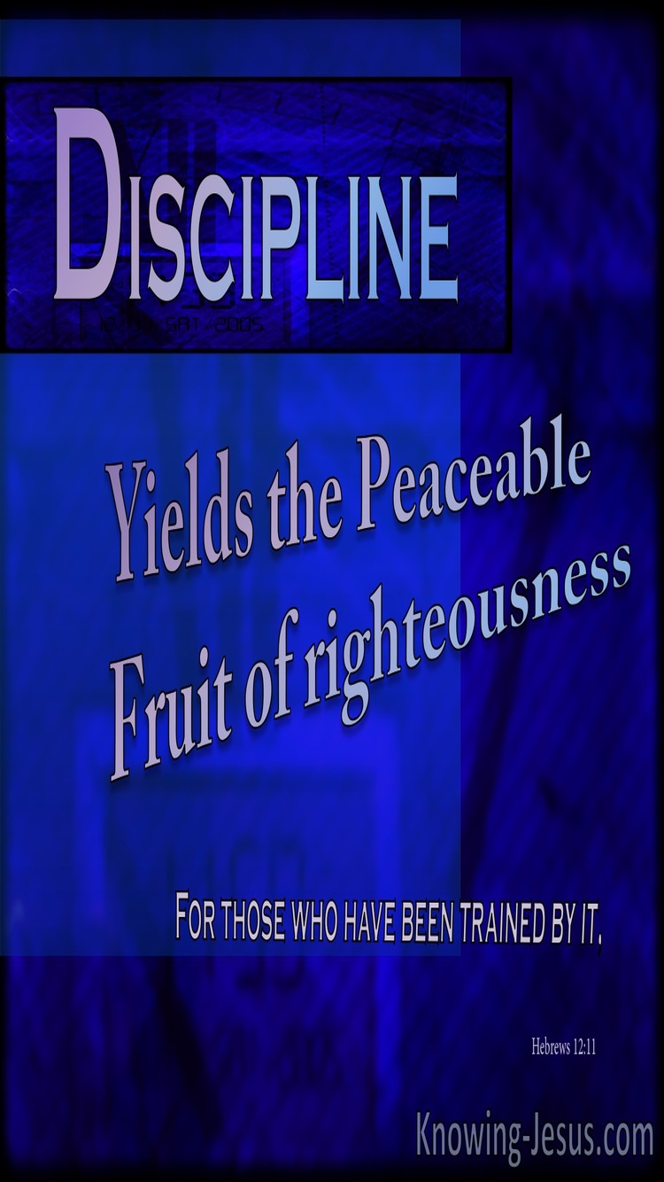 Hebrews 12:11 Discipline Yields The Fruit Of Righteousness (blue)